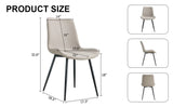 Dining Chairs Faux Leather Set Of 6 Modern Light Gray - Furniture Home Direct