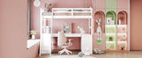 Loft Bed With Drawers, Cabinet, Shelves With Desk - Furniture Home Direct