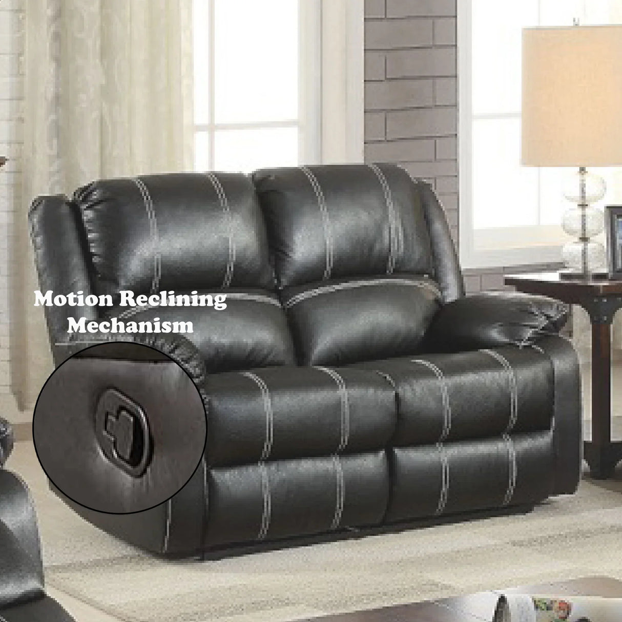 Zuriel - Synthetic Leather Recliner Loveseat - Furniture Home Direct