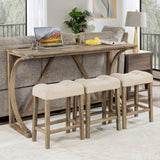 Bar Table Set With 3 Padded Stools - Furniture Home Direct