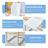Dining Chairs Set Contemporary PU Upholstered Chrome White - Furniture Home Direct