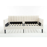 Elena - Boucle Upholstered Daybed, Ribbed Tufted Backrest - Furniture Home Direct