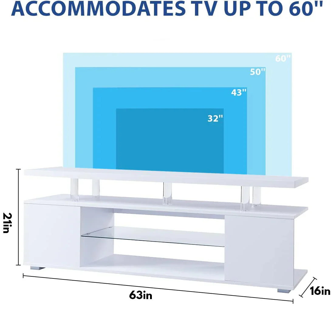 TV Stand LED Gaming Entertainment Center, Media Storage Console Table With Large Side Cabinet - Furniture Home Direct