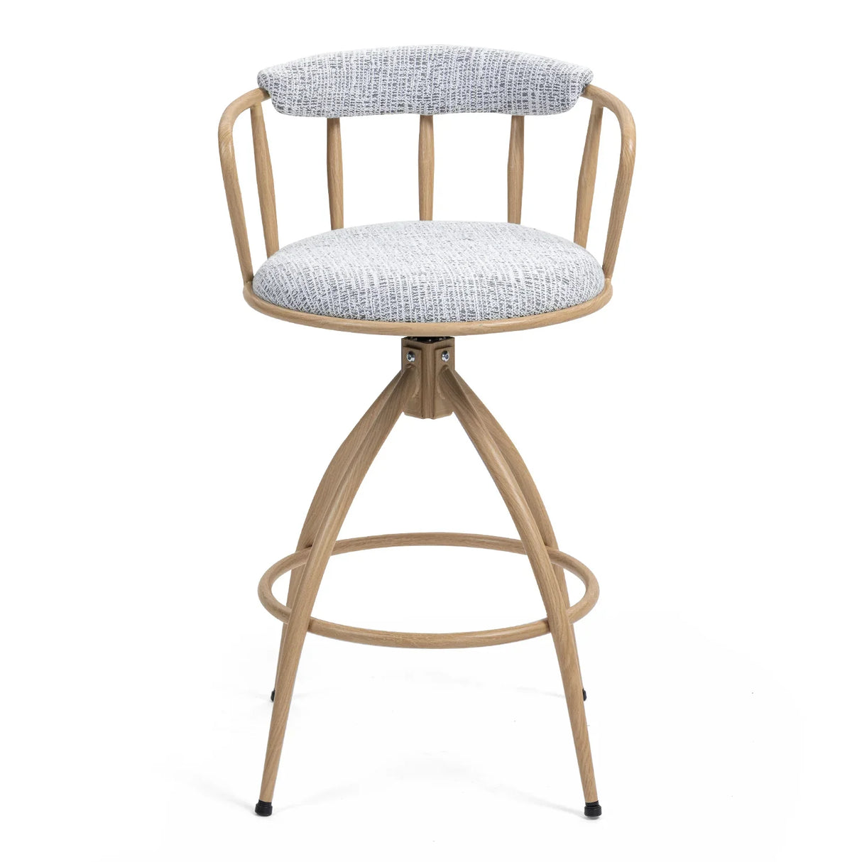 Counter Height Stool Swivel Set Of 2 Open Back Beige - Furniture Home Direct