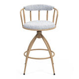 Counter Height Stool Swivel Set Of 2 Open Back Beige - Furniture Home Direct