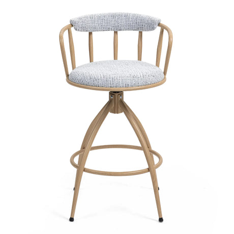 Counter Height Stool Swivel Set Of 2 Open Back Beige - Furniture Home Direct