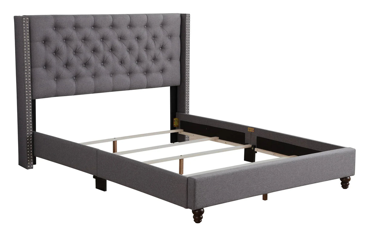 Nailhead Bed Transitional Vibrant - Furniture Home Direct