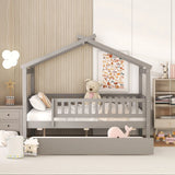 Creativity House Bed With Twin Size Trundle - Furniture Home Direct