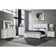 King Bedroom Set White Wood Contemporary Style Gold - Furniture Home Direct