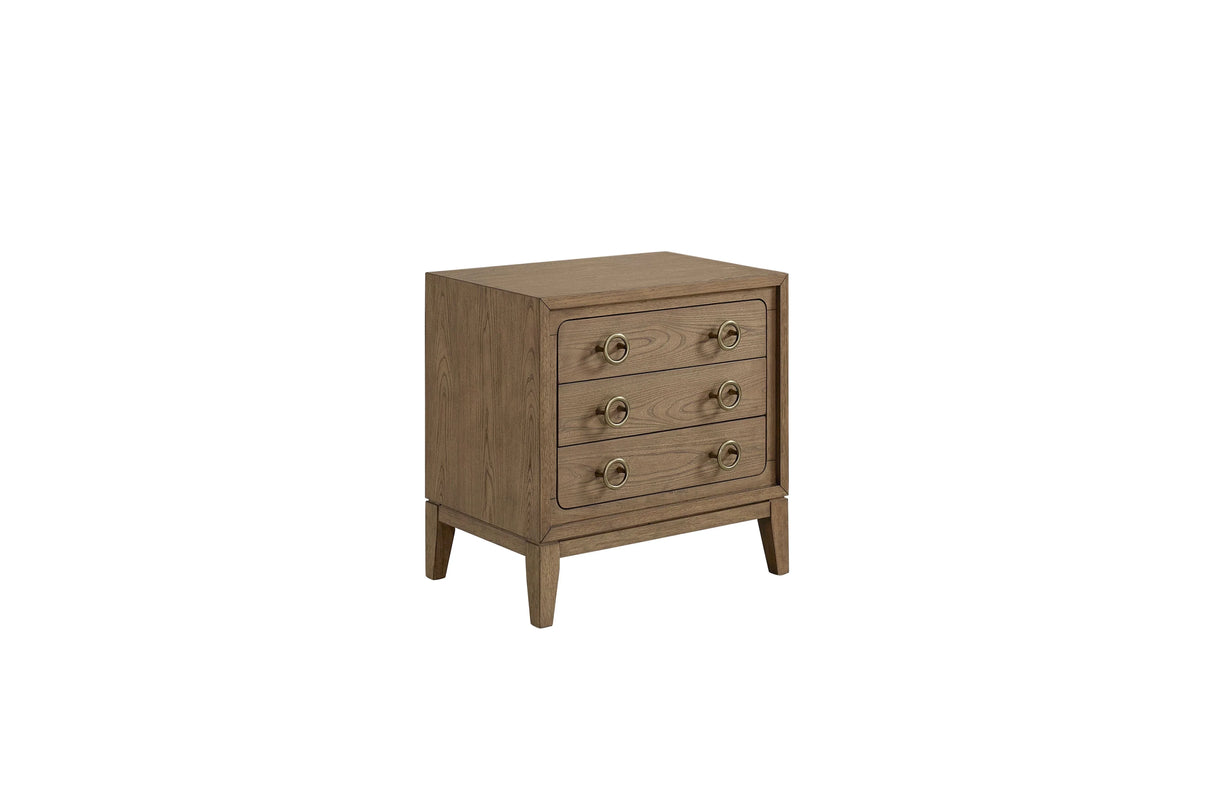 3 Drawer Nightstand With USB - Latte - Furniture Home Direct