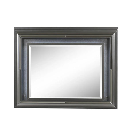 Sawyer - Metallic Mirror With LED - Gray - Furniture Home Direct