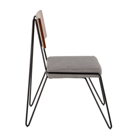 Loft - Mid-Century Modern Chair (Set of 2) - Black / Gray / Walnut - Furniture Home Direct