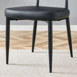 Dining Chairs Set Of 4 Modern PU Leather Metal Legs Black - Furniture Home Direct