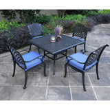 Square 4 Person 43.19" Long Aluminum Dining Set With Cushions - Furniture Home Direct