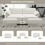 Free Combination Modular Convertible Sectional Sofa Bed Set, 4 Seat Upholstered Sleeper Corner Couch, Deep Seat Loveseat With Ottoman For Living Room, Office, Apartment - Furniture Home Direct