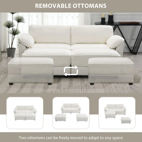 Free Combination Modular Convertible Sectional Sofa Bed Set, 4 Seat Upholstered Sleeper Corner Couch, Deep Seat Loveseat With Ottoman For Living Room, Office, Apartment - Furniture Home Direct