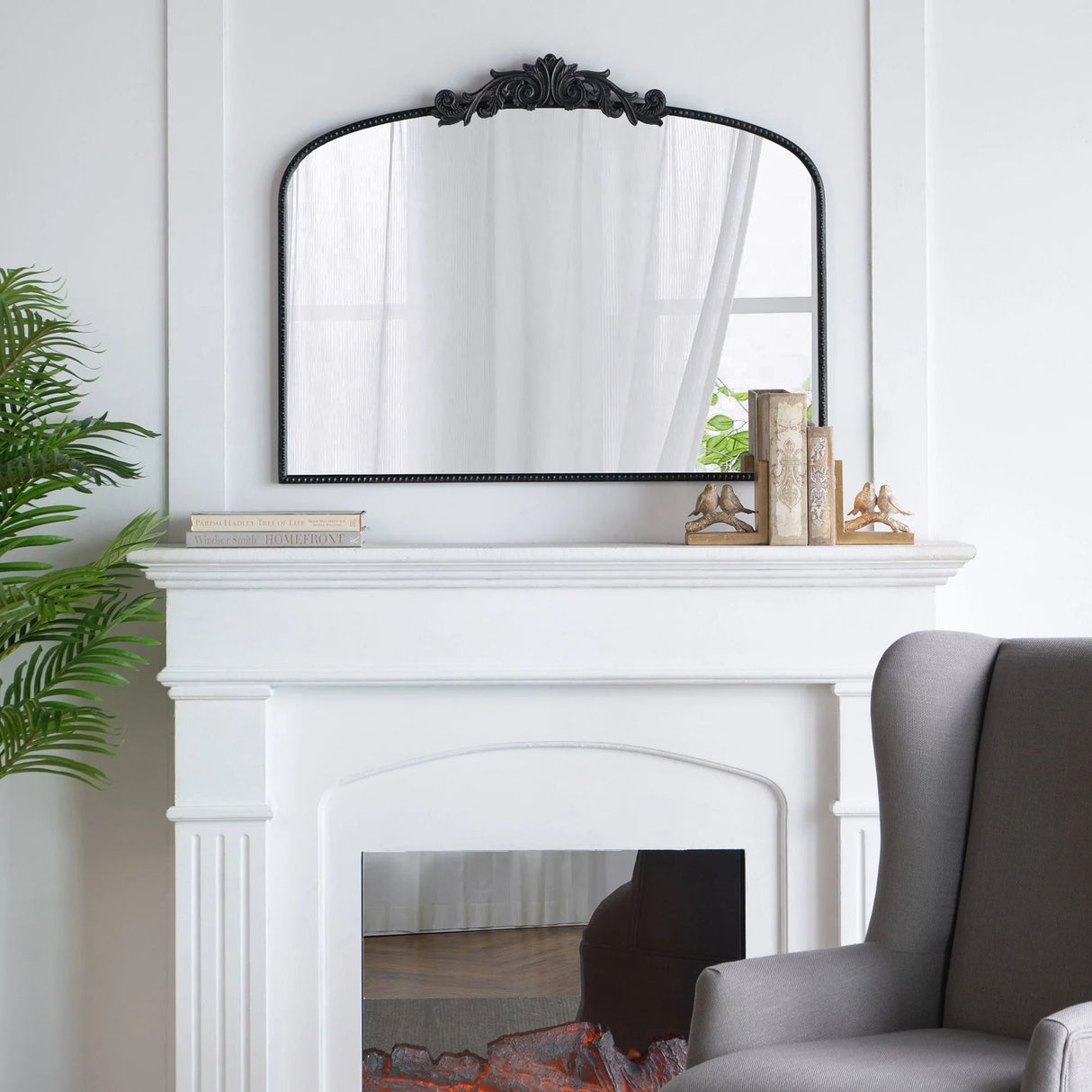 Arch Mirror, Baroque Inspired Wall Decor For Bathroom, Bedroom, Living Room - Furniture Home Direct