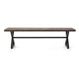 Modern Aluminum Outdoor Dining Bench With X Base