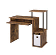 Lyphre - Computer Desk - Weathered Oak / Black - Furniture Home Direct