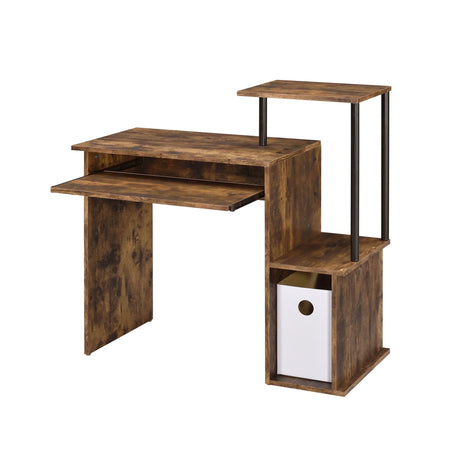 Lyphre - Computer Desk - Weathered Oak / Black - Furniture Home Direct