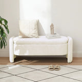 Ottoman Oval Storage Bench, 3D Lamb Fleece Bench With Large Storage Space For The Living Room, Entryway And Bedroom - Furniture Home Direct