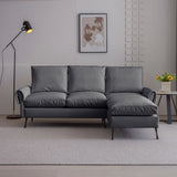 Modern Sectional Technical Leather L-Shaped Sofa Couch With Reversible Chaise Lounge - Furniture Home Direct