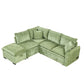 Convertible Sofa Bed Sectional Sofa Sleeper L-Shaped Sofa With A Storage Ottoman, Two Pillows, Two Power Sockets And Two USB Ports For Living Room - Furniture Home Direct