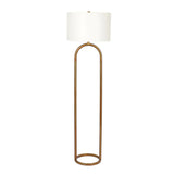 Vivid - Ring Base Floor Lamp With Large Drum Shade - Antique Brass / White - Furniture Home Direct