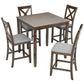 5 Piece Dining Table Set, Wooden Dining Square Table Set For 4 - Furniture Home Direct