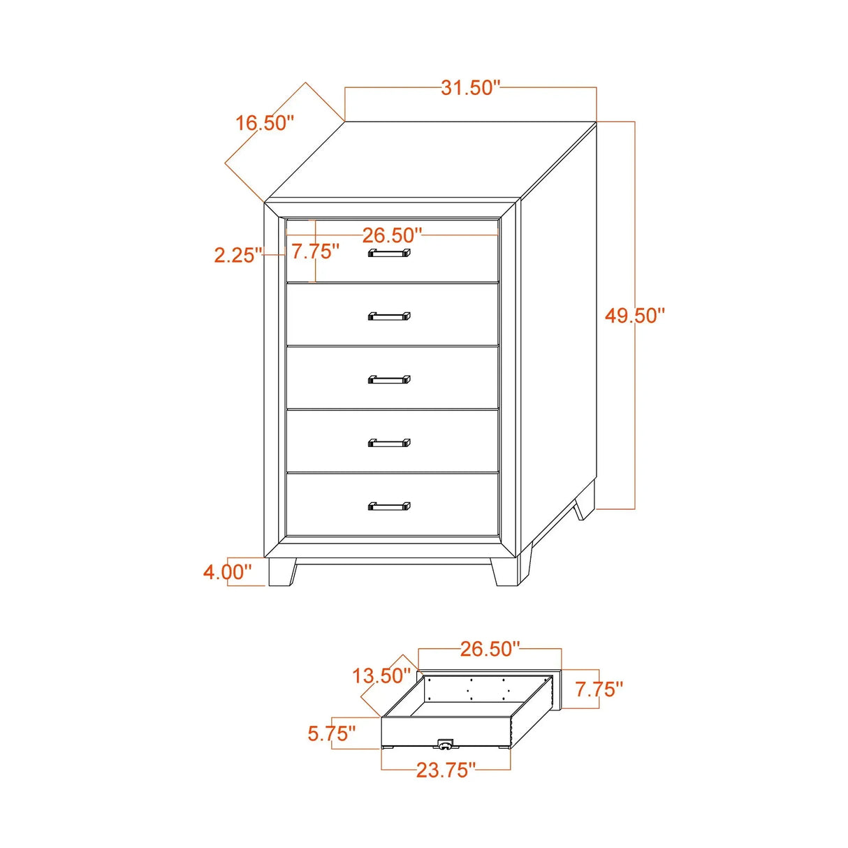 Bedroom Bundle - Soluto Set - Bed + Dresser + Mirror + Chest + Night Stand + Rug - Furniture Home Direct