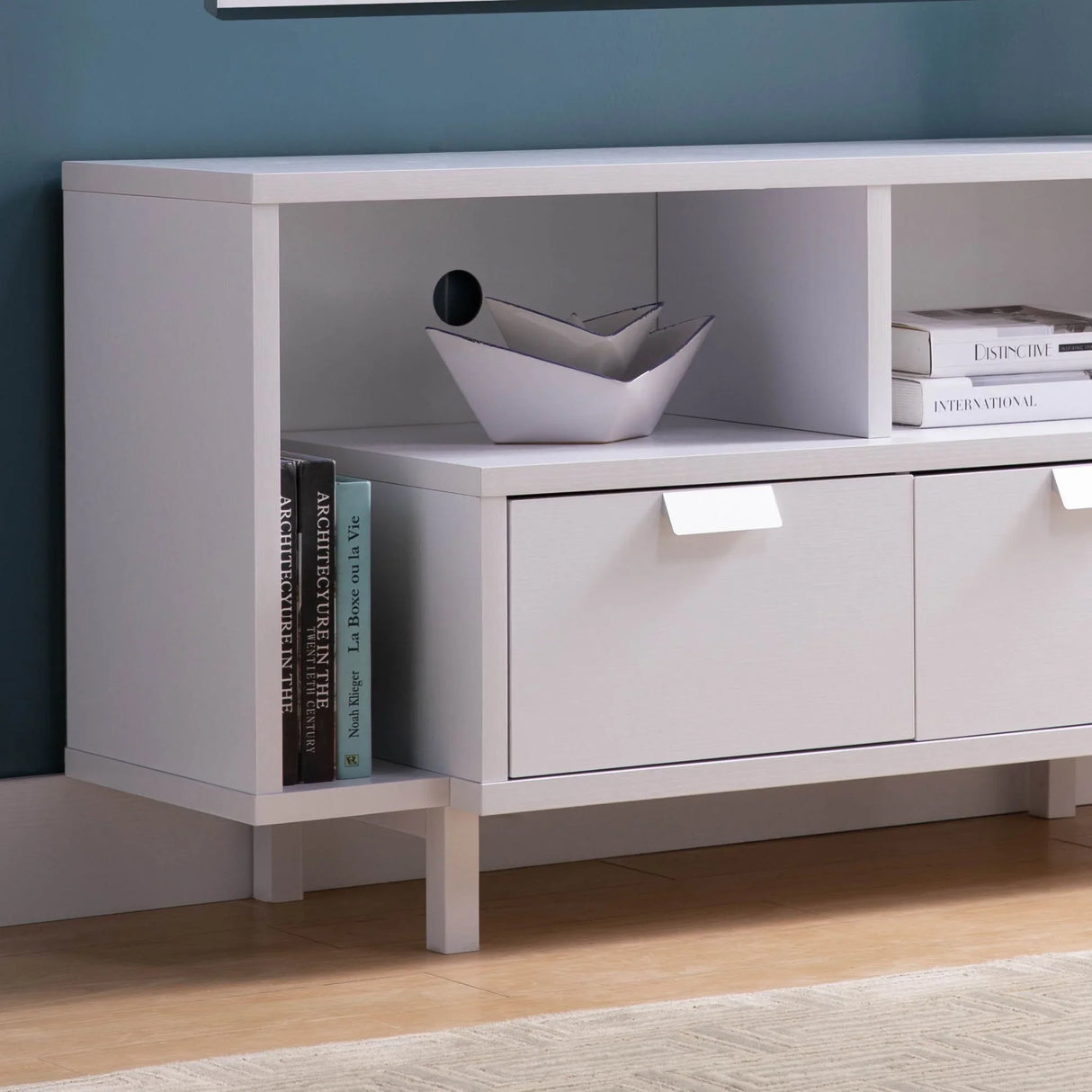 Modern TV Stand & Two Shelves And Two Drawers - Furniture Home Direct