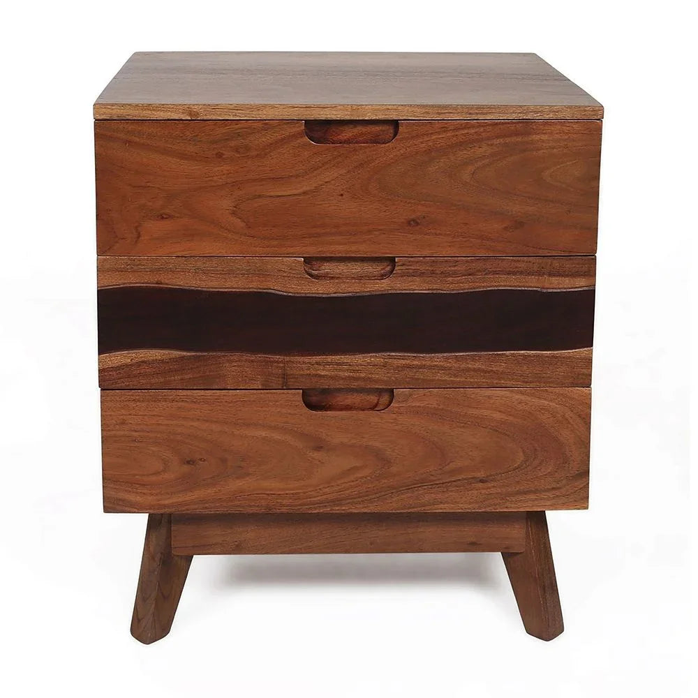 Nightstand Natural Wood - Brown - Furniture Home Direct