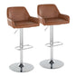 Daniella - Contemporary Adjustable Barstool With Swivel With Rounded Rectangle Footrest (Set of 2) - Furniture Home Direct