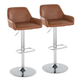 Daniella - Contemporary Adjustable Barstool With Swivel With Rounded Rectangle Footrest (Set of 2) - Furniture Home Direct