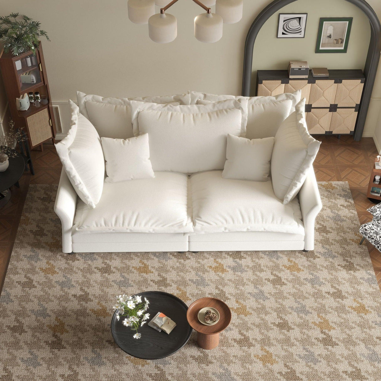 Modern Comfy Upholstered Sofa Cloud Couch, Deep Seat Couches With Multiple Large Soft Pillows - Furniture Home Direct