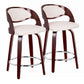 Pino - Mid Century Modern Fixed Height Barstool With Swivel With Round Footrest (Set of 2) - Furniture Home Direct