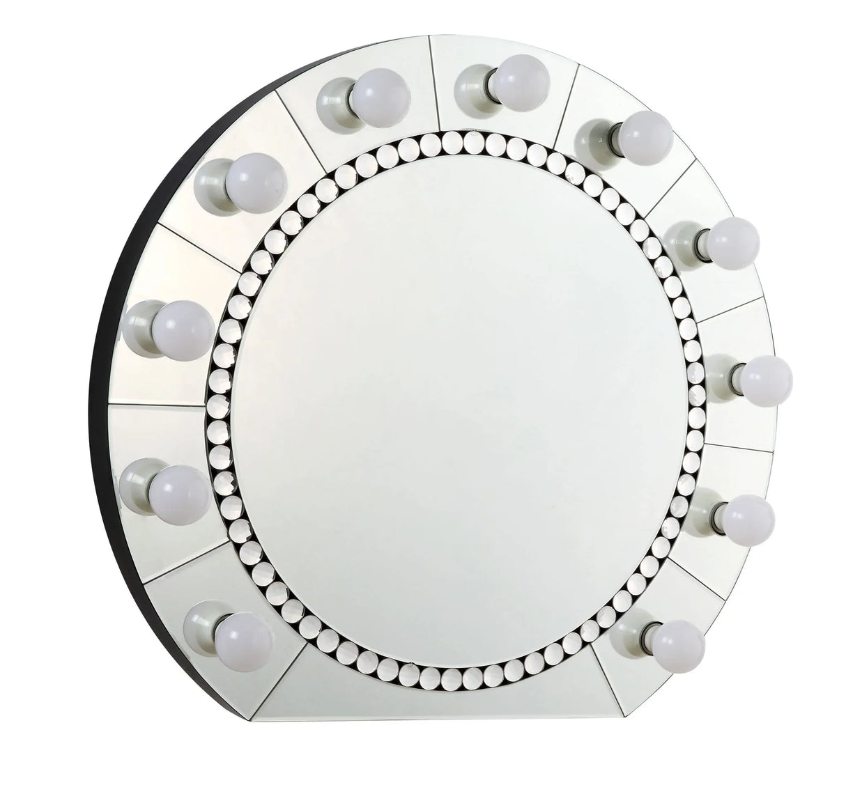 Farai - Glam Mirrored Faux Crystal Diamonds Wall Decor Mirror - Silver - Furniture Home Direct