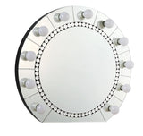 Farai - Glam Mirrored Faux Crystal Diamonds Wall Decor Mirror - Silver - Furniture Home Direct