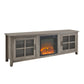 Modern Farmhouse 2 Door Glass Windowpane 70" TV Stand For 80" TVs - Furniture Home Direct