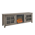 Modern Farmhouse 2 Door Glass Windowpane 70" TV Stand For 80" TVs - Furniture Home Direct