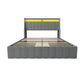 Bed With LED Lights, 4 Drawers, Winged Headboard Upholstered - Furniture Home Direct