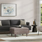 Shay - Large Square Coffee Table Storage Ottoman Mid-Century Style - Furniture Home Direct