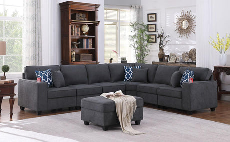 Cooper - Sectional Sofa With Ottoman And Cupholder - Furniture Home Direct