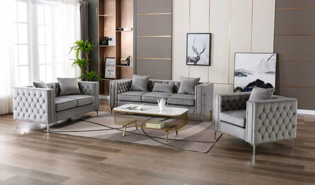 Lorreto - Velvet Fabric Living Room Set - Furniture Home Direct