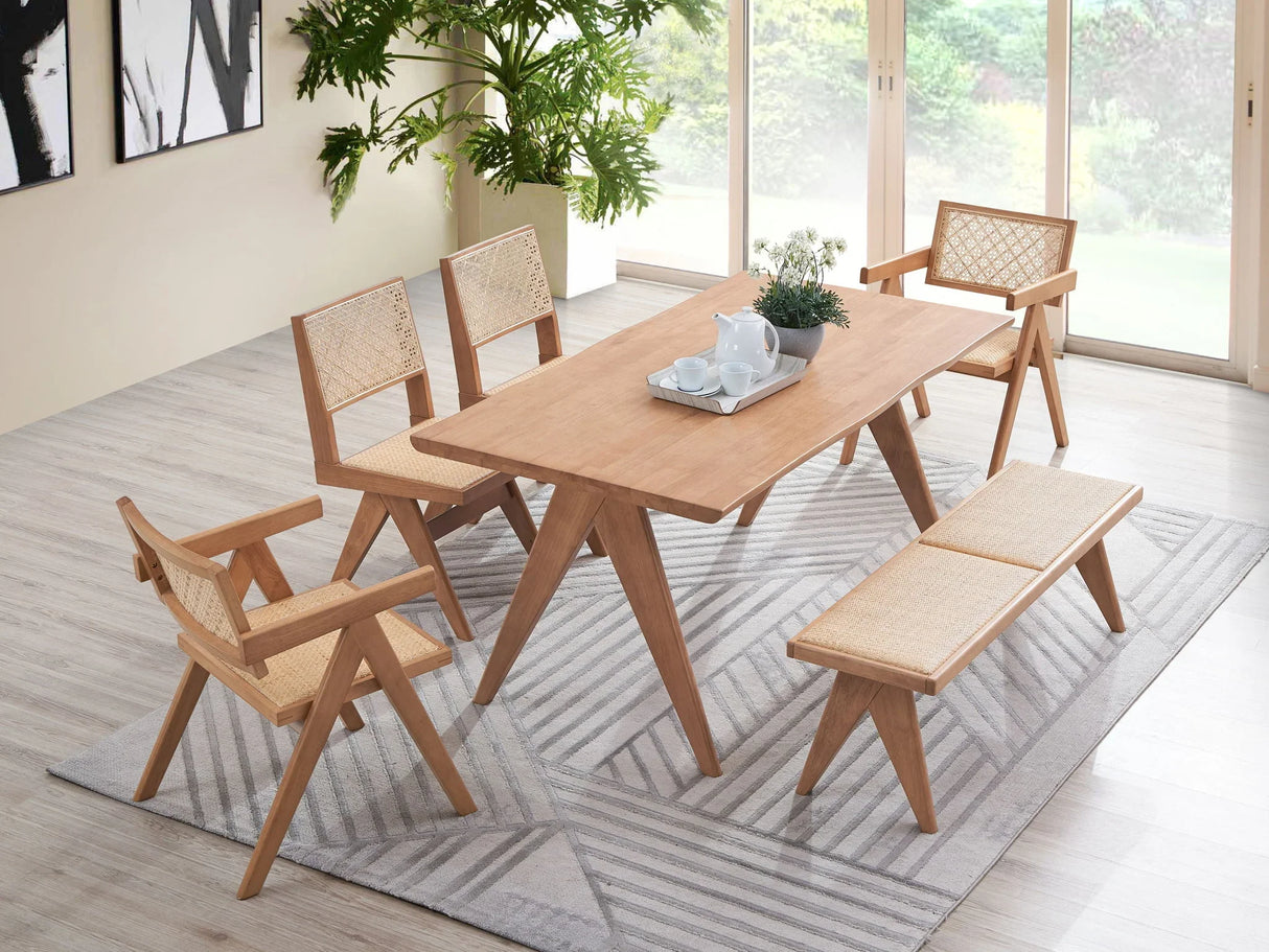 Velentina - 5 Pieces Patio / Outdoor Dining Set - Natural - Furniture Home Direct