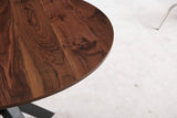 Table Mid-Century Dining Table For 4 - 6 People With Round MDF Table Top, Pedestal Dining Table, End Table Leisure Coffee Table, Cross Leg - Furniture Home Direct