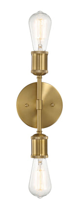 Reverie - Double Lights Bathroom Wall Sconce Over Mirror - Clear / Gold - Furniture Home Direct