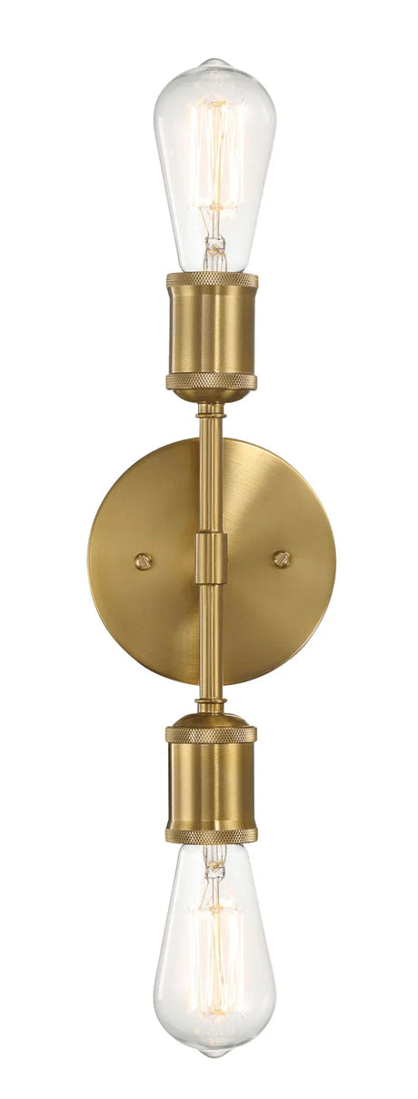 Reverie - Double Lights Bathroom Wall Sconce Over Mirror - Clear / Gold - Furniture Home Direct