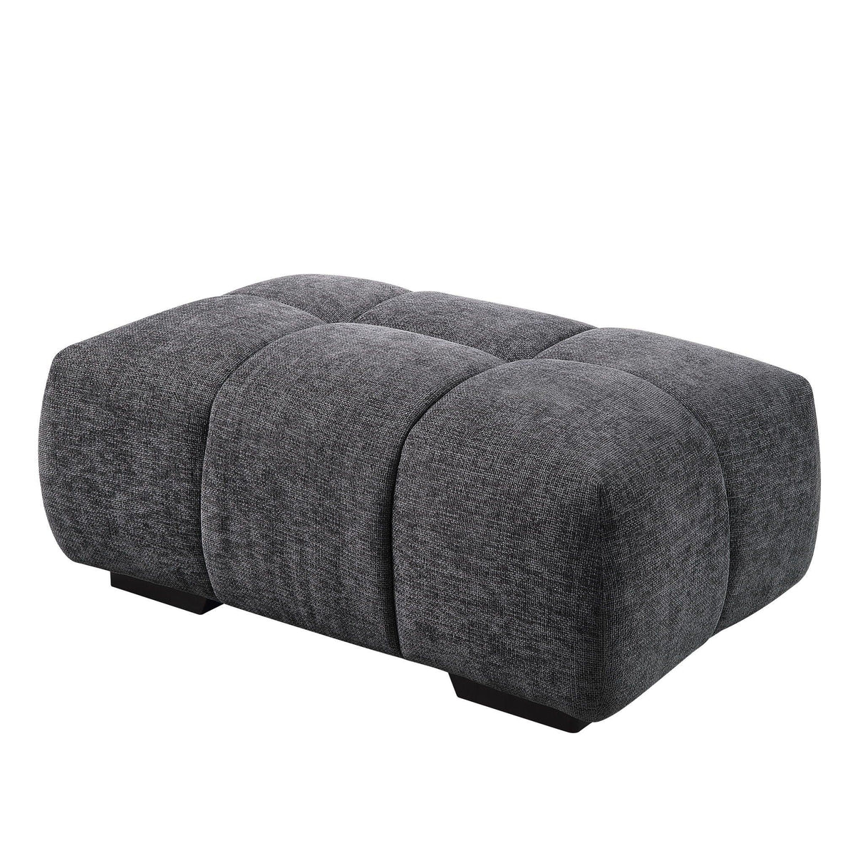 Chosen - Chenille Ottoman - Gray - Furniture Home Direct