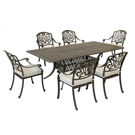 Rectangular Long Dining Set With Sunbrella Cushions - Furniture Home Direct